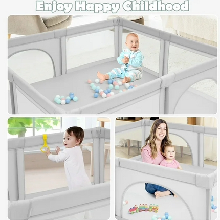 Baby Playpen light grey 180x150cm