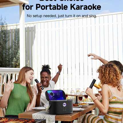 Ikarao S2 Karaoke Machine System With 8″ Touch Screen Wireless Mic