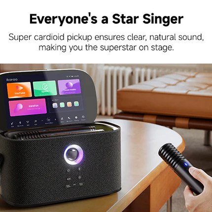 Ikarao S2 Karaoke Machine System With 8″ Touch Screen Wireless Mic