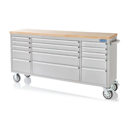 72 Inch 15 Drawers stainless Steel Tool Chest workbench