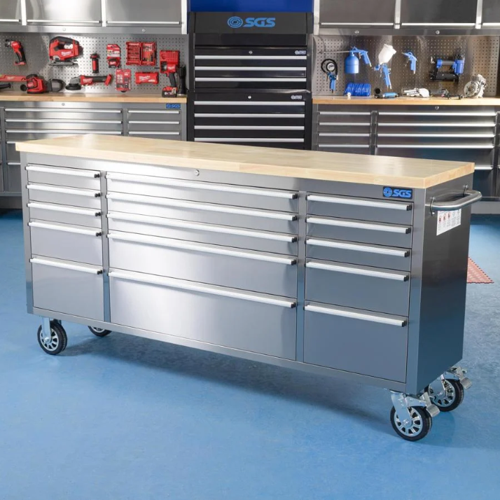 72 Inch Chest 72 Inch 15 Drawers stainless Steel Tool Chest workbench – Kiwi Grab