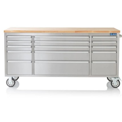 72 Inch 15 Drawers stainless Steel Tool Chest workbench