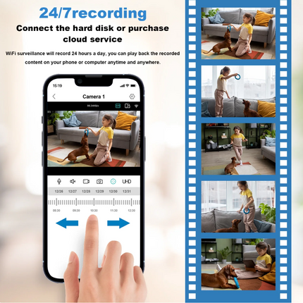 Include 1TB HDD 24hrs recording CCTV wireless security Camera NVR 4CH 1080P