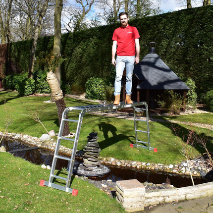 Multi Purpose Ladder 3.6M with two platforms folding ladder