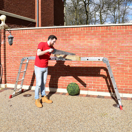 Multi Purpose Ladder 3.6M with two platforms folding ladder