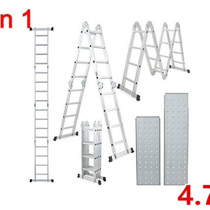 Ladder Multi Purpose 4.7m with two platforms folding ladder