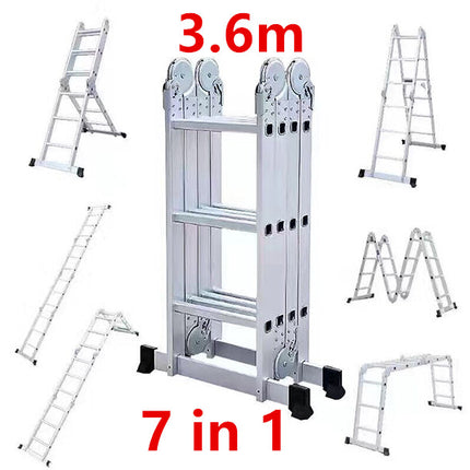 Multi Purpose Ladder 3.6M with two platforms folding ladder