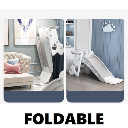 Kids Slide with Basket – Grey Indoor Play Set
