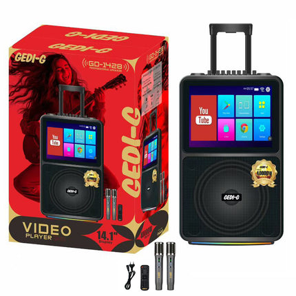 All in 1 Karaoke Machine Touch Screen, Bluetooth party speaker with Wireless microphone