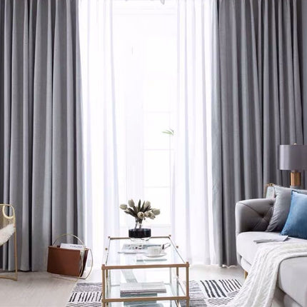 100% Blockout Grey Readymade Curtain drapes – 8 sizes