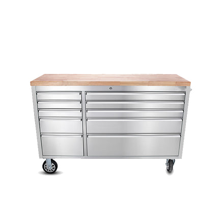 55 inch Stainless Steel 10 Drawer Work Bench tool chest Tool Box Chest Cabinet
