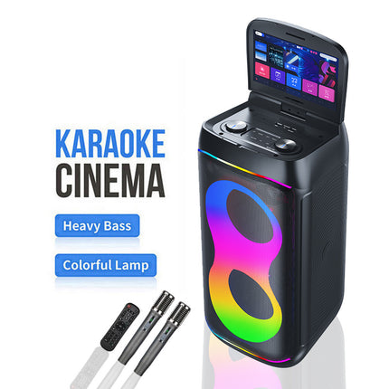All in 1 Karaoke Machine Touch Screen, Bluetooth party speaker with Wireless microphone