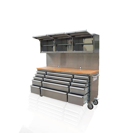 72 Inch 18 Drawers Stainless Steel Tool Chest workbench