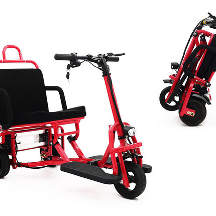 Foldable Electric 3 wheel mobility scooter black Red