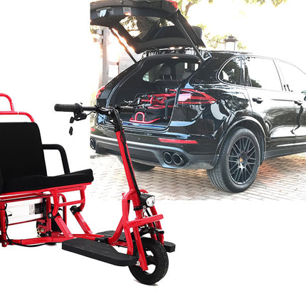 Foldable Electric 3 wheel mobility scooter black Red