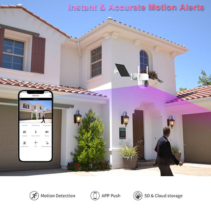 Wireless Security Camera SOLAR WIFI and battery powered free batteries and 64GB storage card Auckland Installation Available