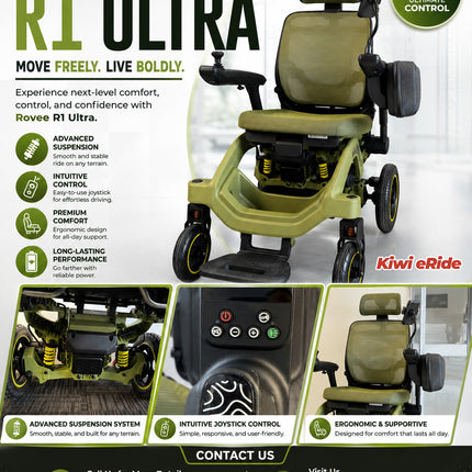 Airwheel H3T Auto-Folding Electric Wheelchair With remote control