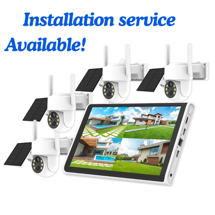 Solar 10.1 Inch Screen Wireless Security camera system CCTV Installation service available