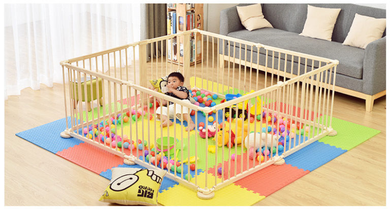 8 PCS Wooden Playpen Baby PLAYPEN Kids Play Pen Kiwi Grab   Wdpp2 768x412 