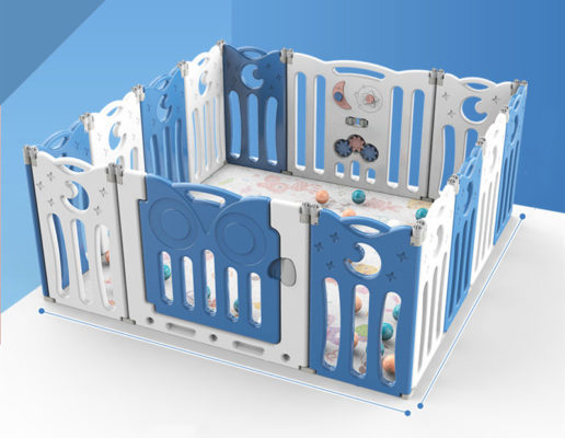 FOLDING PLAYPEN baby PLAYPEN kids play pen 12+2 blue - Kiwi Grab